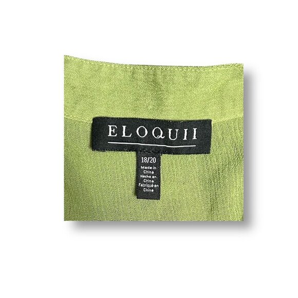 Eloquii Green Pleated Crepe Jumpsuit Wide Leg Resort Wedding Guest Size 18/20 - Picture 6 of 11